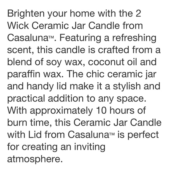 CASALUNA NWT restore 2 wick ceramic jar candle -brown -15oz - Picture 5 of 10